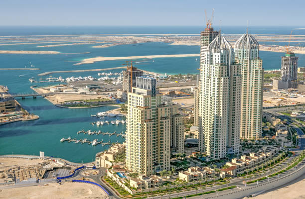 istock Aerial View of Dubai Marina Under Construction 1359791130