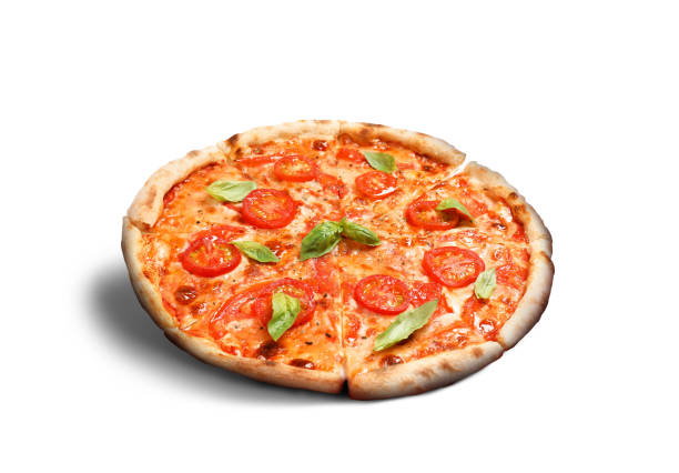 istock Hot tasty pizza Margherita on white background. Image for menu or poster 1359791253