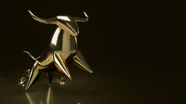 istock The gold bull on black background for business concept 3d rendering 1359793040