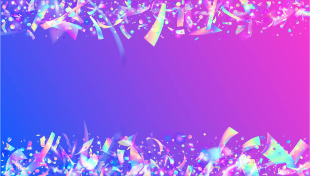 istock Cristal Confetti. Bright Art. Violet Party Glitter. Falling Effect. Metal Element. Fiesta Foil. Laser Multicolor Wallpaper. Transparent Glare. Blue Cristal Confetti 1359795124
