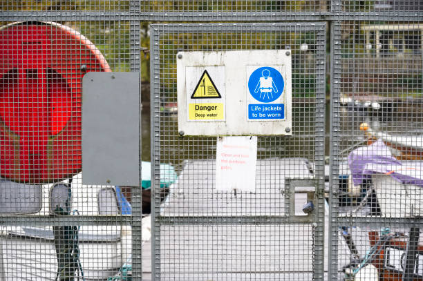 istock Danger no swimming sign deep water at Loch Lomond 1359801712