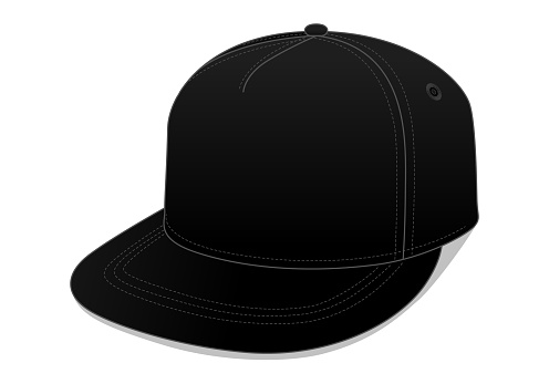 Blank Black Hip Hop Cap Template Vector On White Background Stock ...