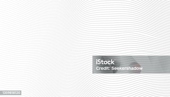 istock Wave textures white background. Abstract modern grey white waves and lines pattern template. Vector stripes illustration. 1359818120