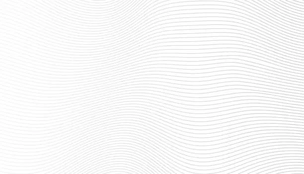 Vector illustration of Wave textures white background. Abstract modern grey white waves and lines pattern template. Vector stripes illustration.