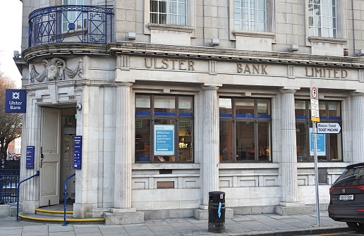 10th December 2021, Dublin, Ireland. Ulster Bank branch in Baggot Street.