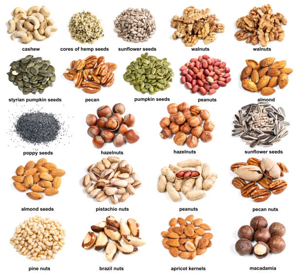 istock set of piles of variuos nuts cutout on white 1359820492