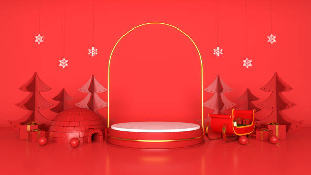 istock Christmas and New Year  background concept podium display product promotion, 3d rendering 1359822902