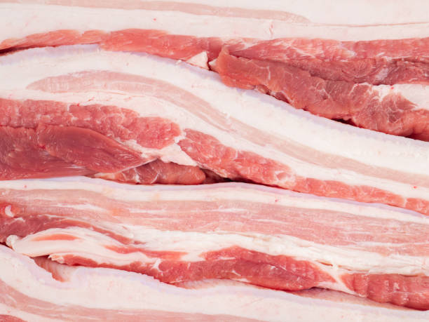 freshness pork belly background - fat layer imagens e fotografias de stock