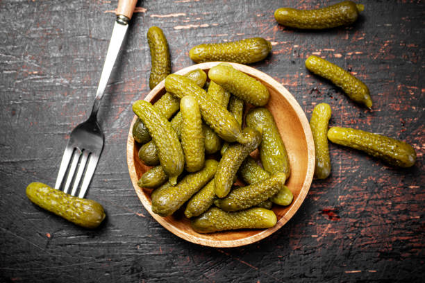 istock Homemade pickled cucumber on the table. 1359823102