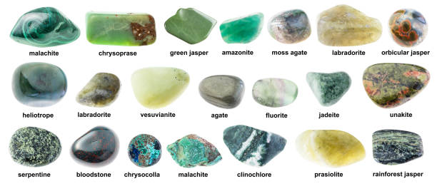 istock set of various tumbled green stones with names 1359826925