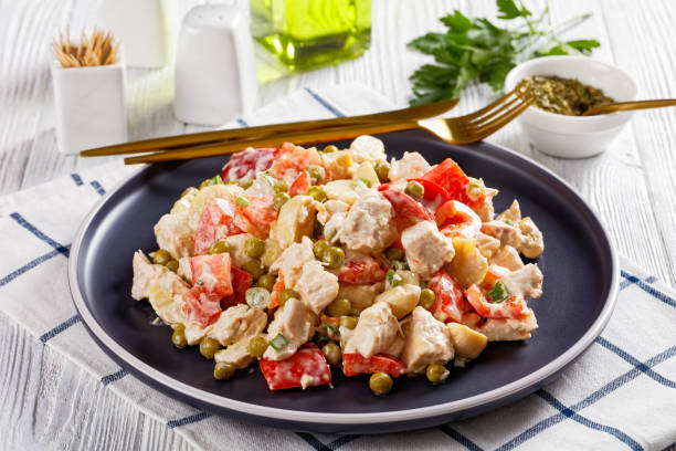 istock chicken vegetables mushrooms salad on a plate 1359827829