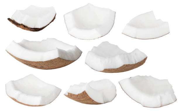 istock Coconut pieces isolated on a white background. Collection 1359828066