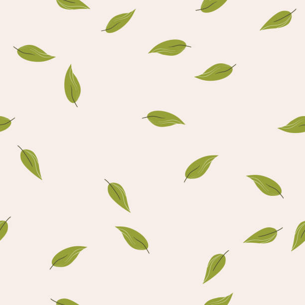 istock Floral seamless with hand drawn color leaves. Cute autumn background. Tropic green branches. Modern floral compositions. Fashion vector stock illustration for wallpaper, posters, fabric, textile 1359830048