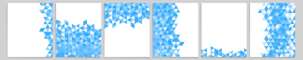 Set of vector cover notebook design. Abstract blue minimal triangles halftone template design for notebook paper, copybook brochures, book, magazine. Planner and diary cover for print Set of vector cover notebook design. Abstract blue minimal triangles halftone template design for notebook paper, copybook brochures, book, magazine. Planner and diary cover for print. presentation folder stock illustrations