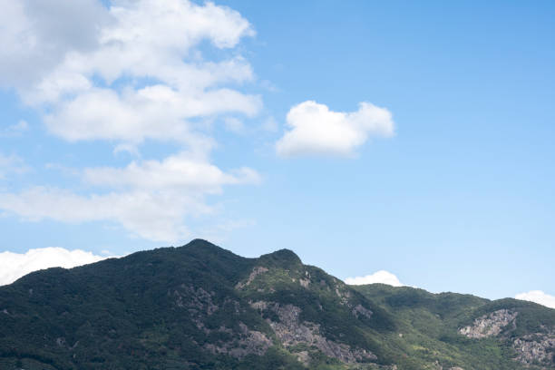 High Mountains under blue skies and white clouds