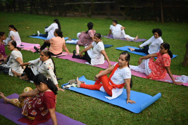 istock Senior women exercising in a park 1359831744