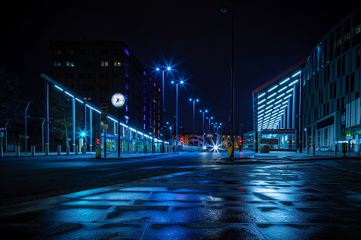 Liverpool One bus station during lockdown in 2020. Located in Canning Place, Liverpool, England. Formerly known as the Paradise Street interchange