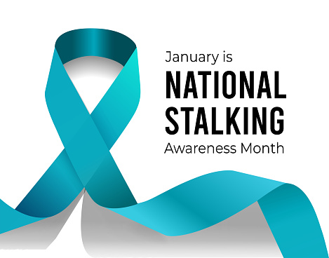 National Stalking Awareness Month. Vector illustration on white background
