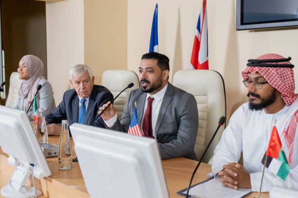 istock Confident mature delegate or politician making speech 1359833716