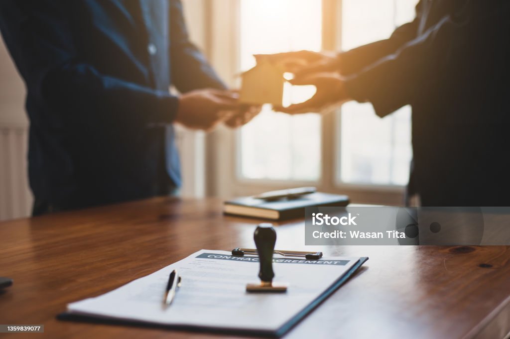 Concept of real estate contract agreement. Commercial Real Estate Stock Photo