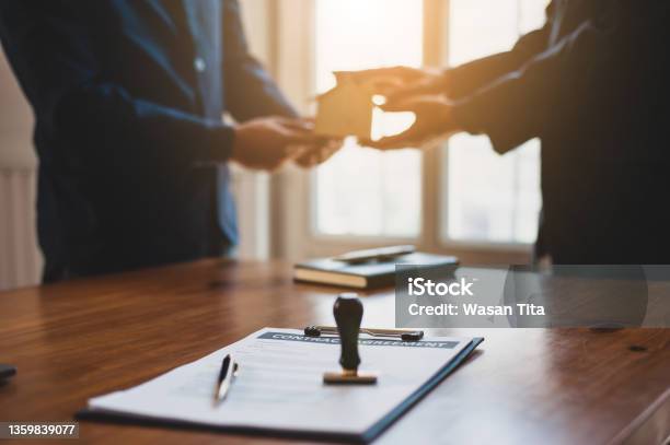 Concept Of Real Estate Contract Agreement Stock Photo - Download Image Now - Commercial Real Estate, Agreement, Mortgage Loan