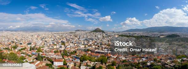 Panoramic View Of Mount Lycabettus And Church Of Agios Georgios Lycabettus And Showing The City Around The Mounten Stock Photo - Download Image Now