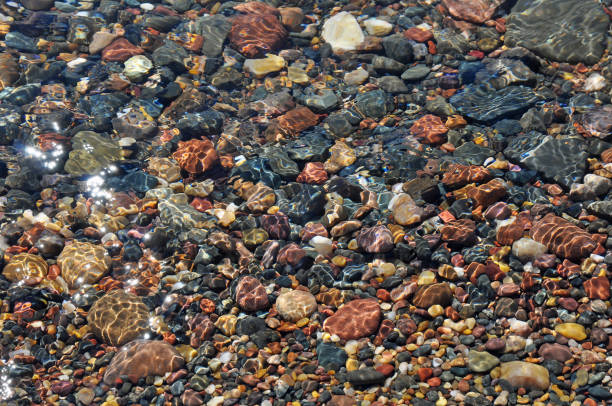 Rocks beneath Water Surface in Apostle Islands on Lake Superior Rocks beneath water surface in Apostle Islands on Lake Superior near Bayfield, Wisconsin bayfield county stock pictures, royalty-free photos & images