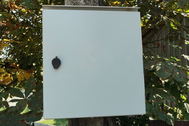 istock one large gray square metal box for electrical wires 1359842983