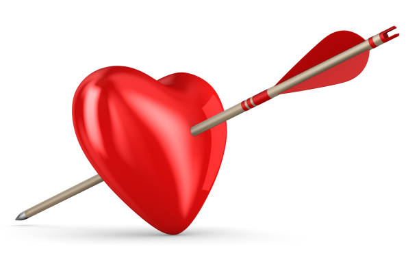 istock Arrow and heart on white background. Isolated 3D illustration 1359844134