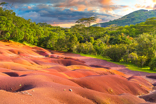 The Seven Coloured Earth, Chamarel. High quality photo