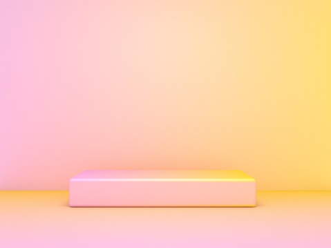 Pink yellow box podium
