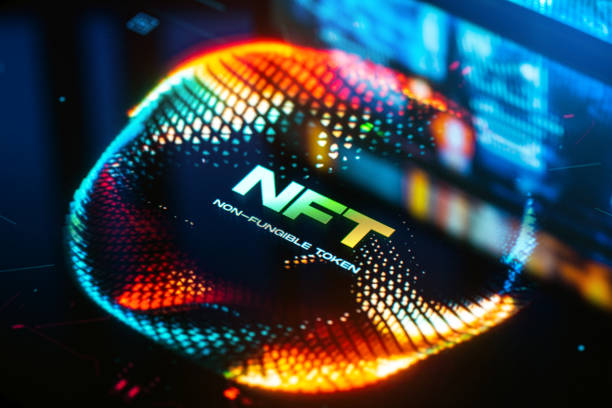 NFT Futuristic Background NFT (Non-Fungible Token) Futuristic Background non fungible token stock pictures, royalty-free photos & images