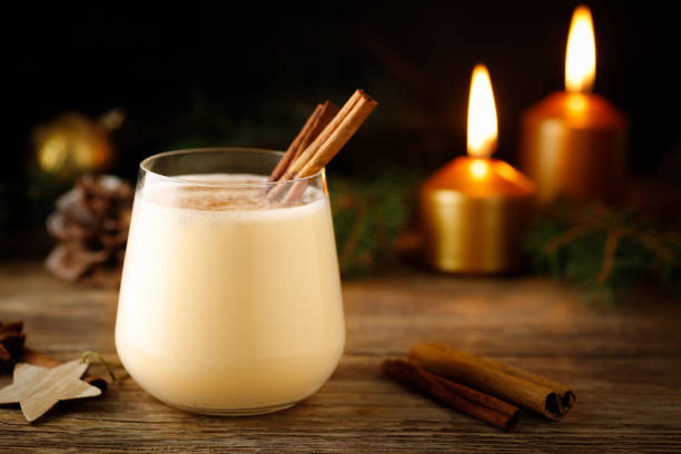 istock Eggnog - egg and cinnamon milk cocktail for Christmas 1359852786