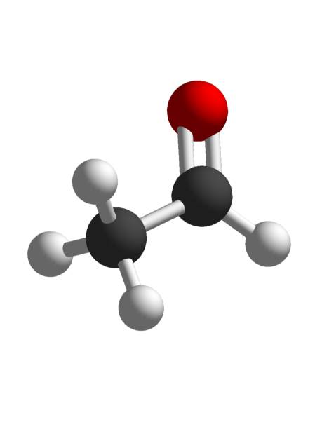 estrutura molecular de acetaldeído 3d isolada em molécula de etano de fundo branco - hydrogen bonding - fotografias e filmes do acervo