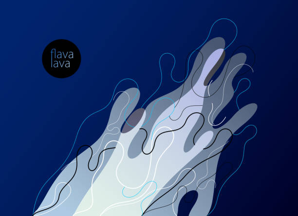 ilustrações de stock, clip art, desenhos animados e ícones de abstract blue lava fluids vector illustration, bubble gradients shapes in motion, artistic background graphic element, dynamic modern art liquid forms flowing. - lava lamp