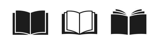 illustrazioni stock, clip art, cartoni animati e icone di tendenza di icone dei libri. icona di lettura. libro aperto vettoriale. - volume