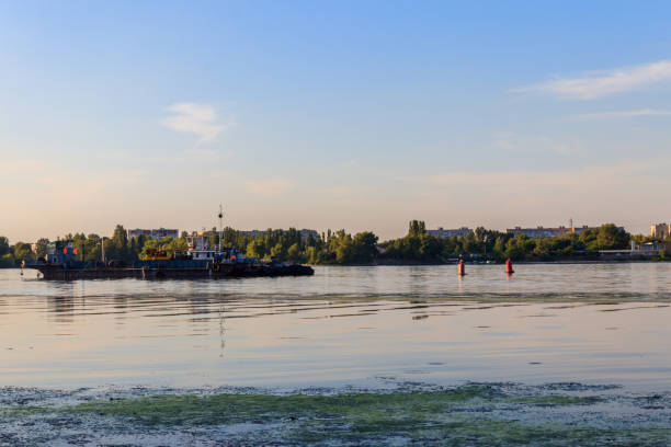 istock Industrial ship on the Dnieper river in Kremenchug, Ukraine 1359868666