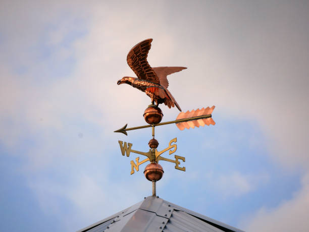 istock Weather vane against a cloudy sky 1359871526