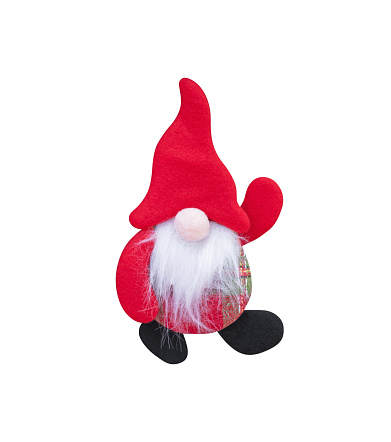 Christmas Gnome ornament isolated on white background. Scandinavian Tomte