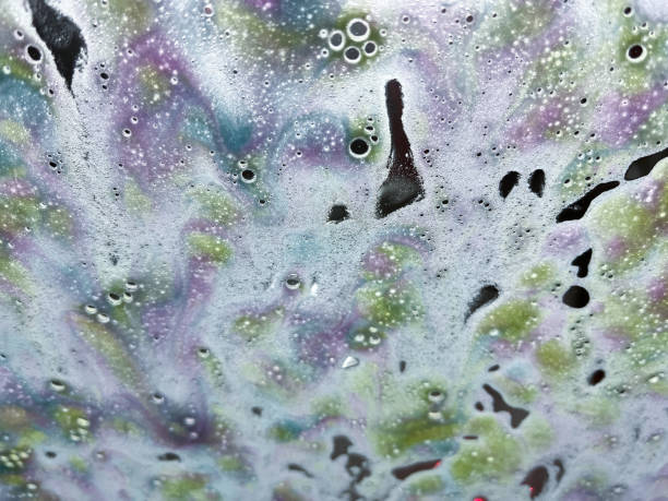 istock Abstract texture background of an in motion car wash windshield 1359876620