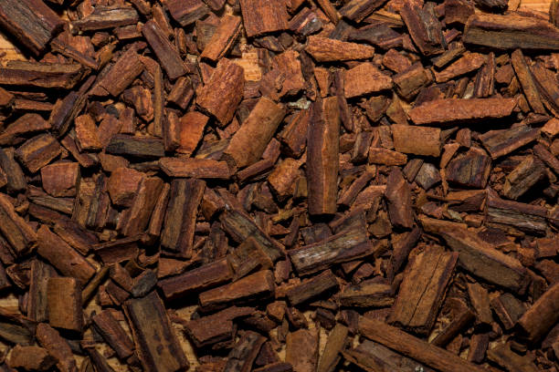 istock Background of crushed cinnamon sticks for making a tea mixture. Cinnamon texture. 1359878542
