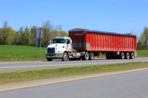 istock Semi-truck on highway 1359879616
