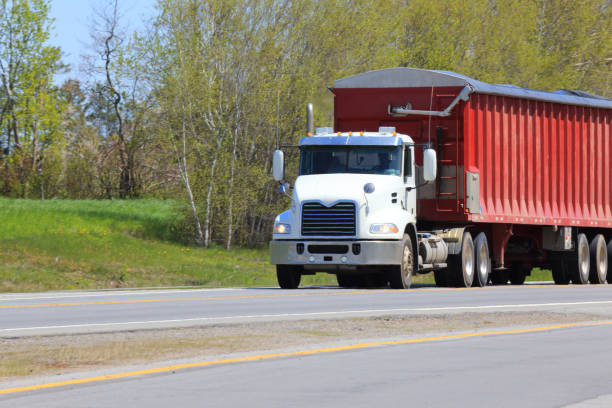 istock Semi-truck on highway 1359879901
