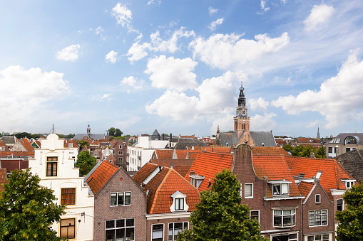 View of the city of Alkmaar. Alkmaar is a well-known cheese town in the north of the Netherlands.