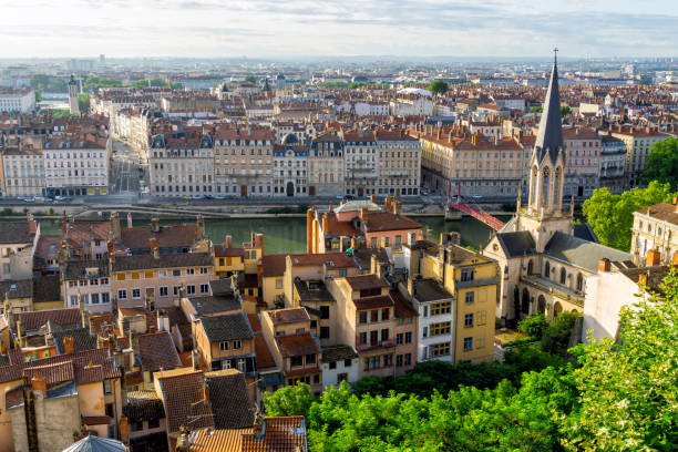 istock Panorama of Lyon with Saone river, 1359880640