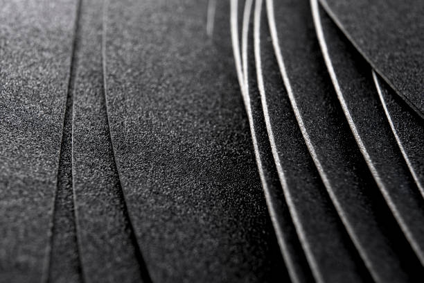 istock Black rough grained flexible nail files for manicure and pedicure. Macro 1359881979