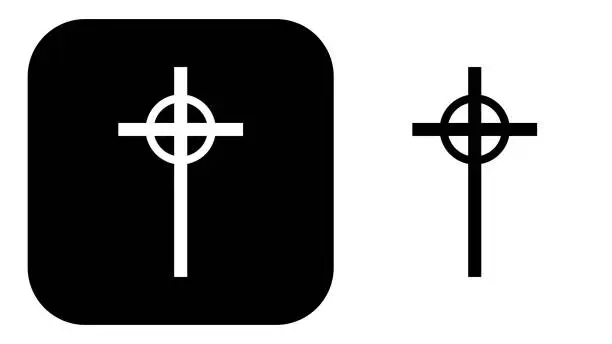 Vector illustration of Black And White Medieval Cross Icons