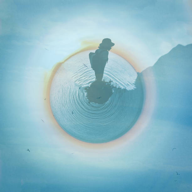istock silhouette person on tiny island sea level rising 1359885070