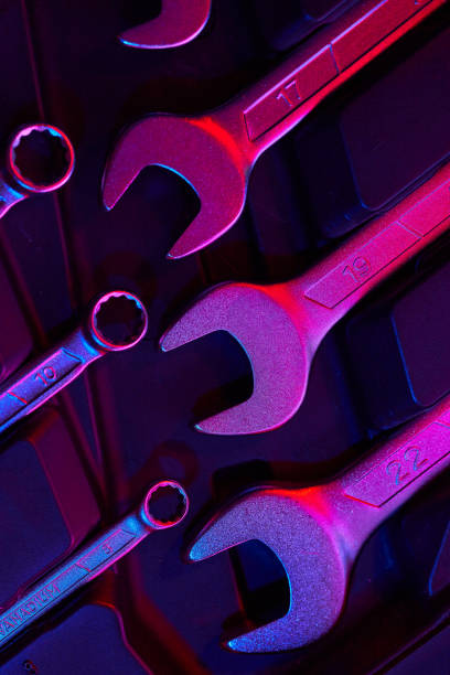 istock Wrenches in the kit for repair. Mixed lighting 1359889144