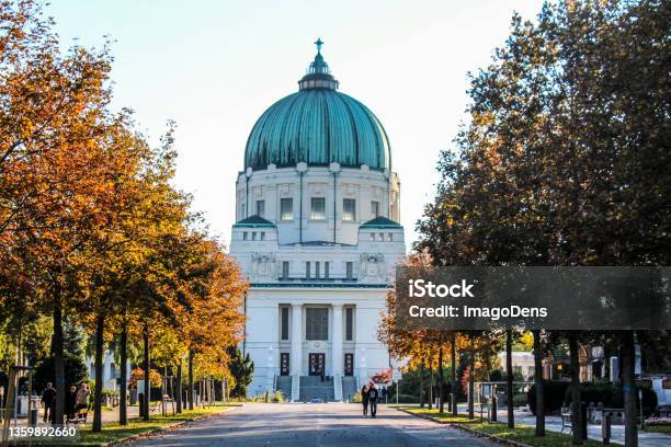 Beautiful Church Of The Central Cemetery In Vienna Stock Photo - Download Image Now - Austria, Cemetery, Vienna - Austria